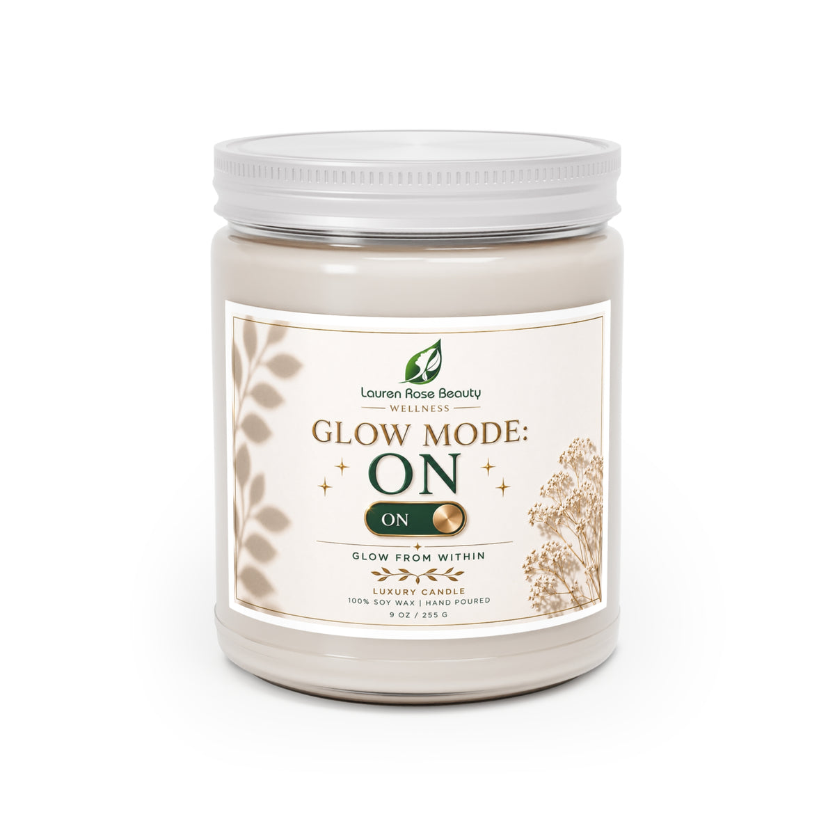 Glow Mode On — 9oz Soy Scented Candle (White Lid)