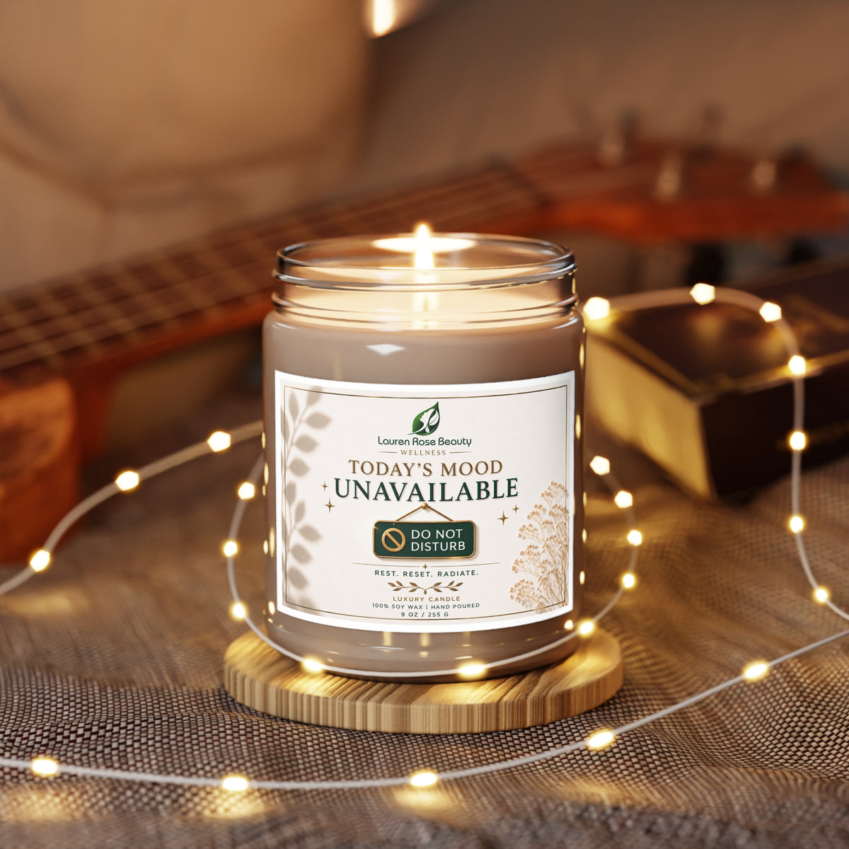 Do Not Disturb Soy Candle — “Today’s Mood: Unavailable” (9 oz)