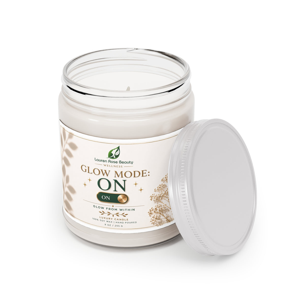 Glow Mode On — 9oz Soy Scented Candle (White Lid)