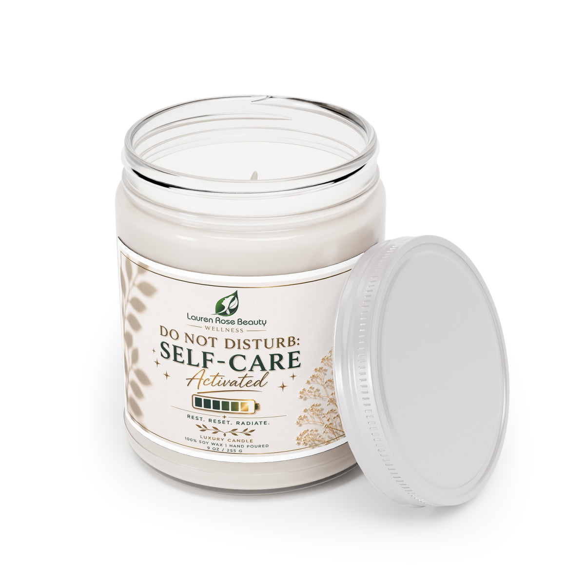 Self-Care Activated Scented Soy Candle — 9oz Jar (Do Not Disturb)