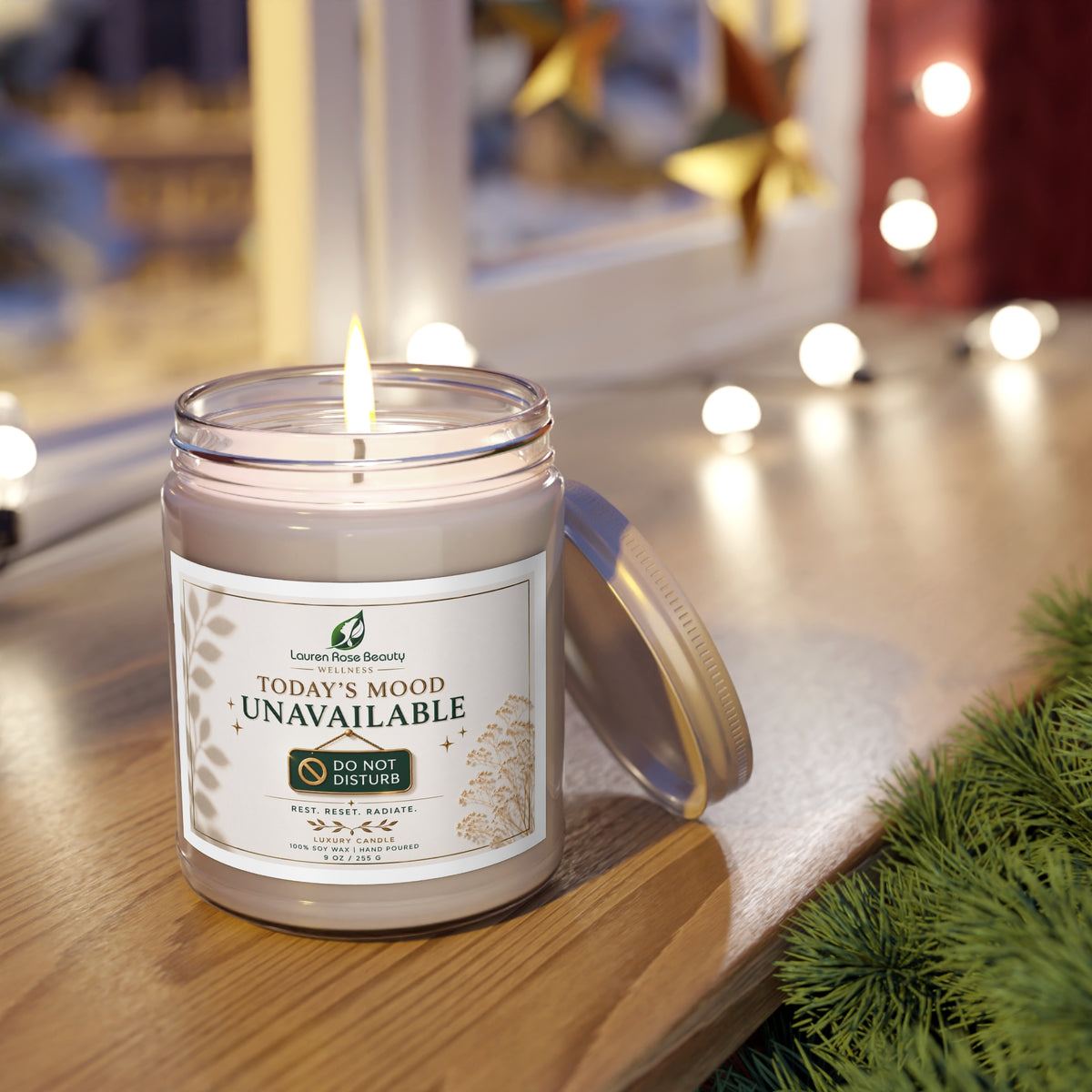 Do Not Disturb Soy Candle — “Today’s Mood: Unavailable” (9 oz)