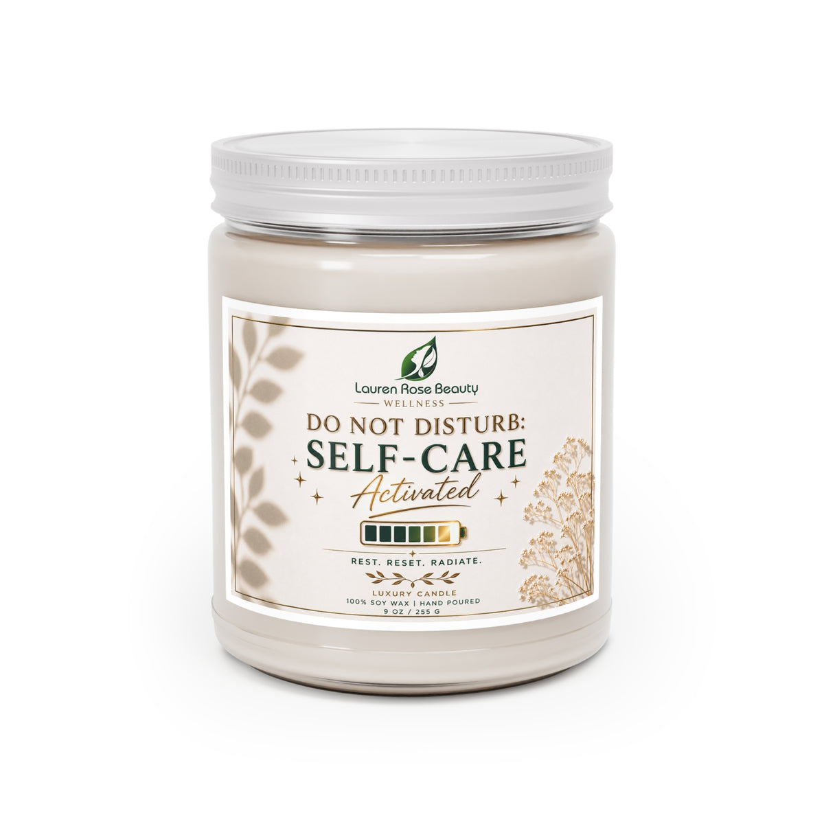 Self-Care Activated Scented Soy Candle — 9oz Jar (Do Not Disturb)
