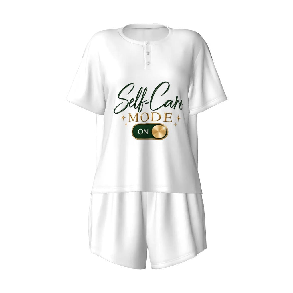 Pajama Sets for Women Crew Neck Short Sleeve Self Care Mode