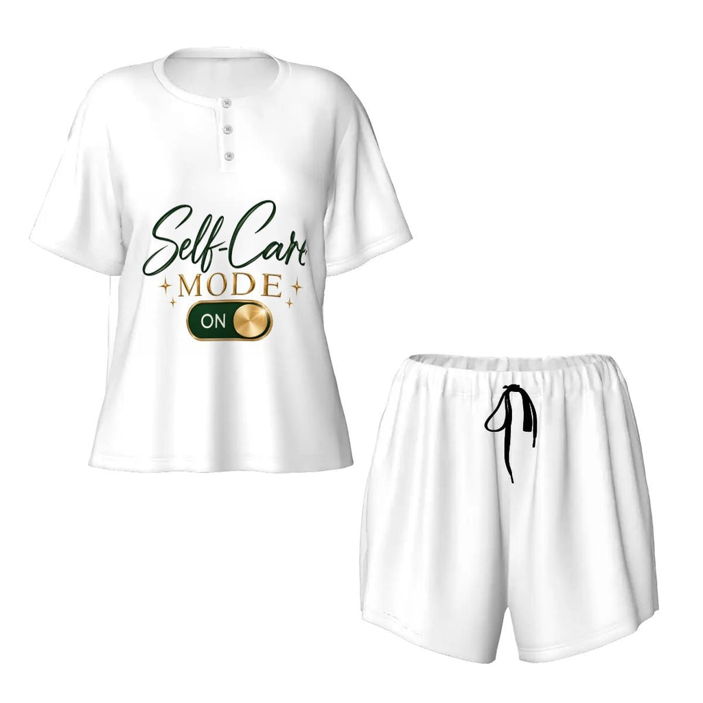 Pajama Sets for Women Crew Neck Short Sleeve Self Care Mode
