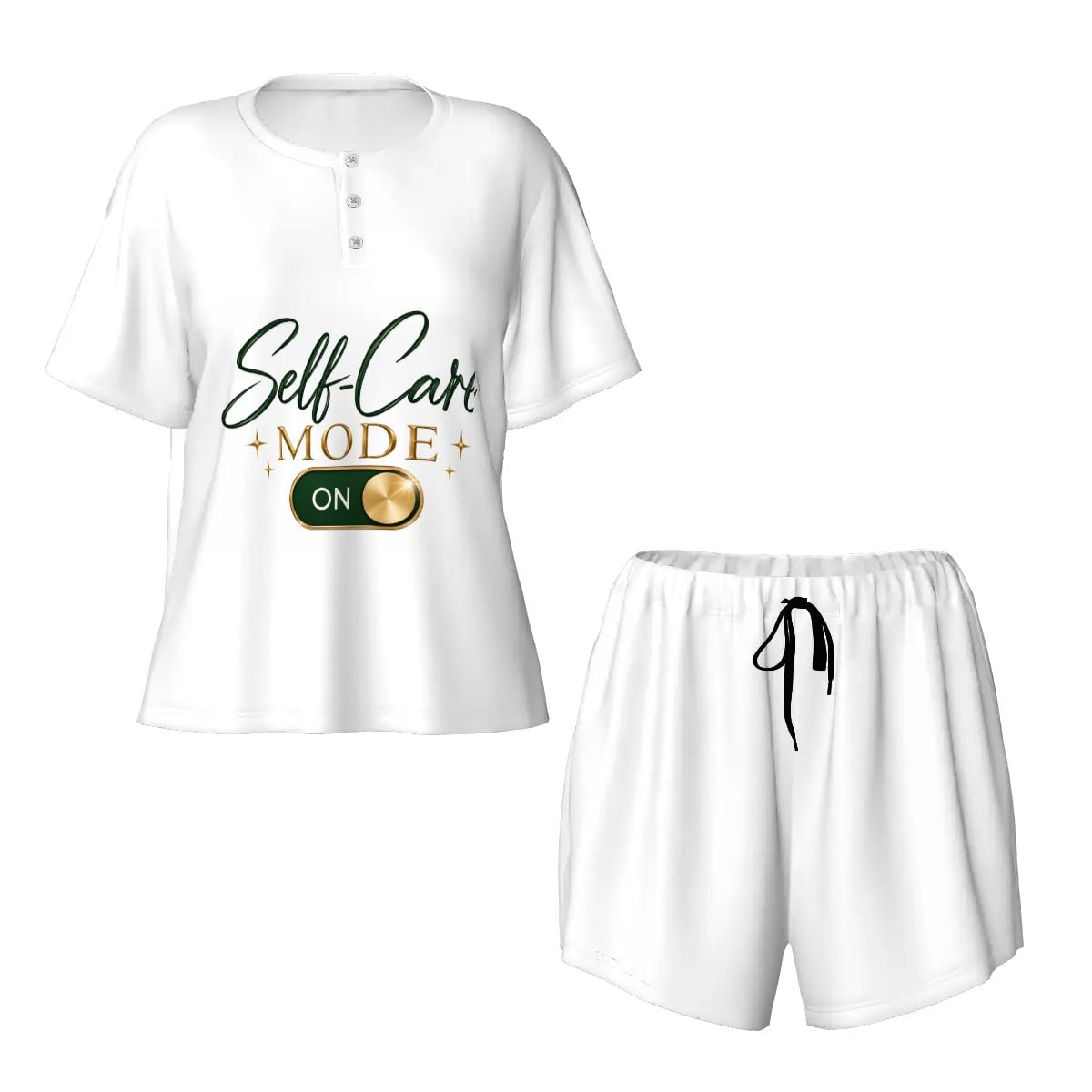 Pajama Sets for Women Crew Neck Short Sleeve Self Care Mode